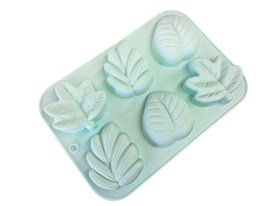 Molde silicona 6 hojas grandes